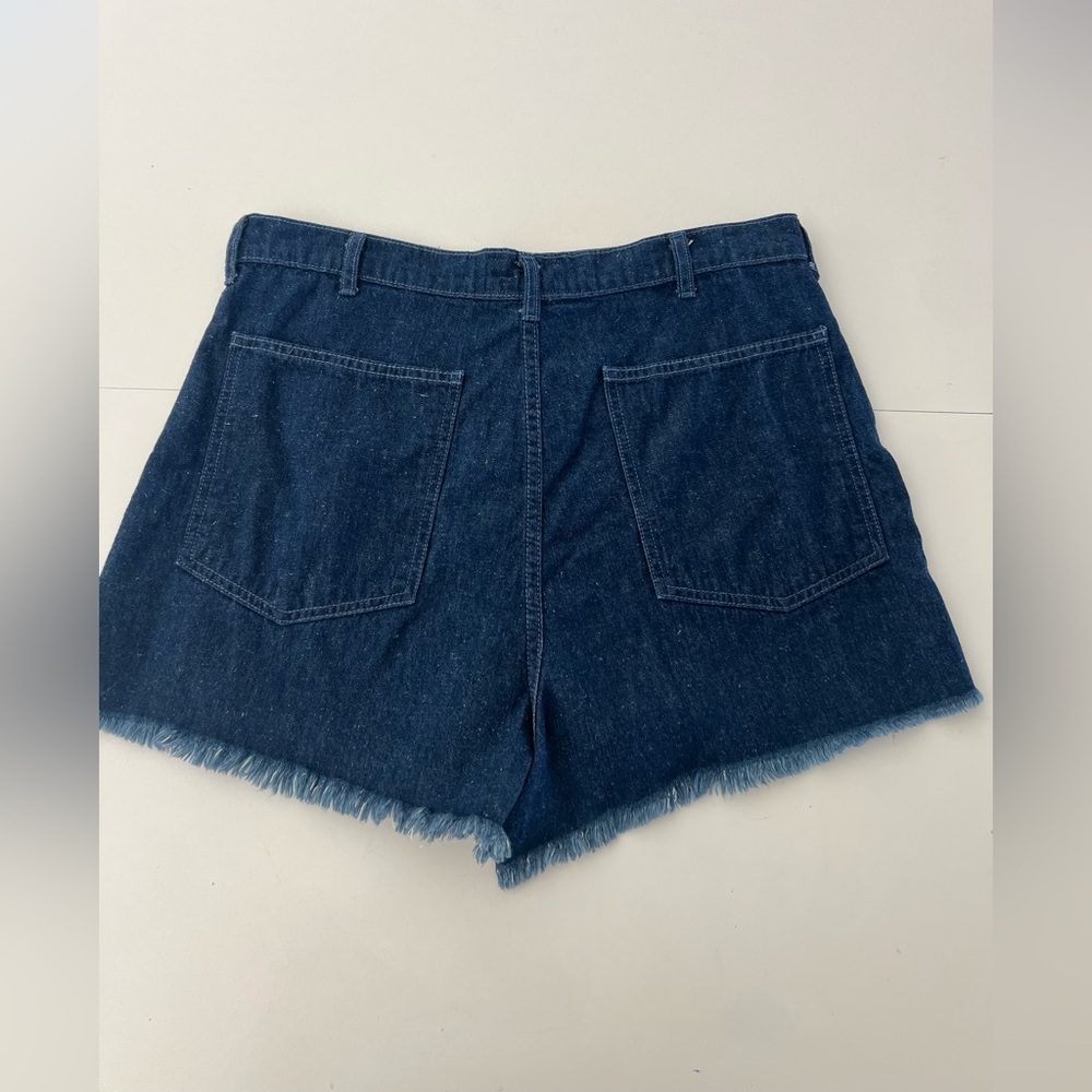 THE GREAT. The Sailor Short Dark Wash Frayed Hem‎ Cotton & Hemp Size 30 - Picture 6 of 12